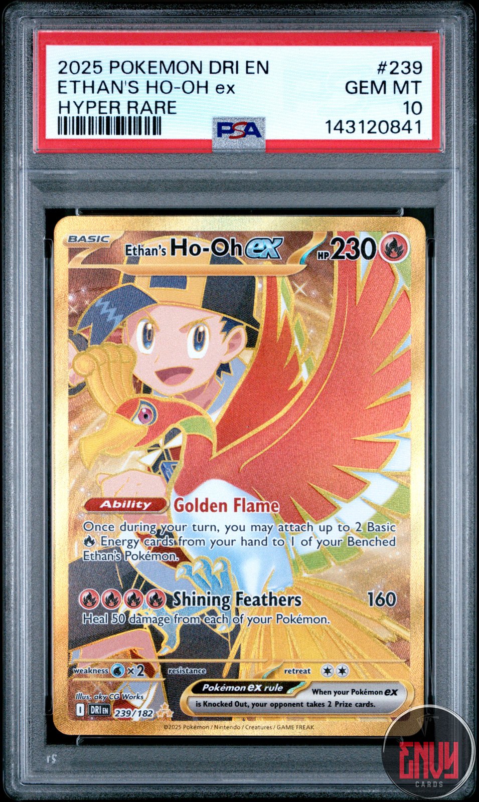Ethan's Ho-oh EX 239/182 Hyper Rare Dri En-destined Rivals Pokemon PSA 10