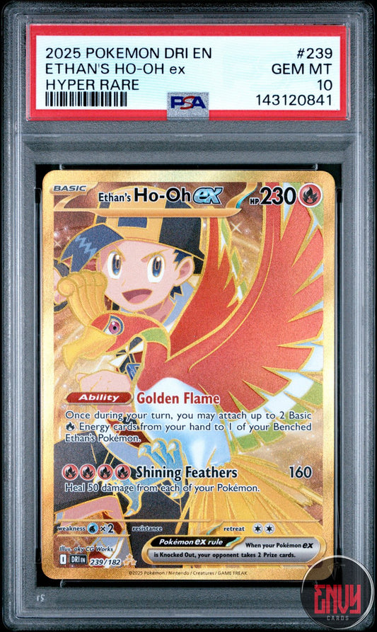 Ethan's Ho-oh EX 239/182 Hyper Rare Dri En-destined Rivals Pokemon PSA 10