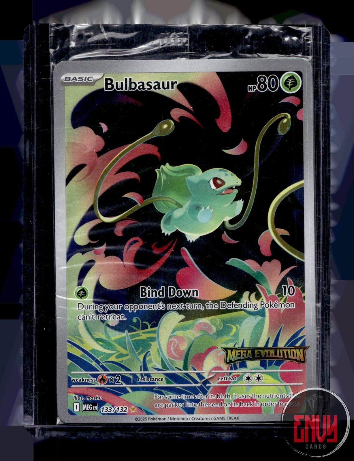 Bulbasaur Near Mint 133/132 Illustration Rare Mega Evolution Pokemon Holo SEALED