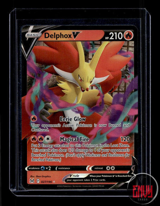 Delphox V Near Mint 027/196 V Rare Lost Origin Pokemon