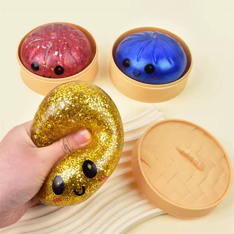Glitter Squishy Bun Mystery Blind Pack –Assorted Stress Toys