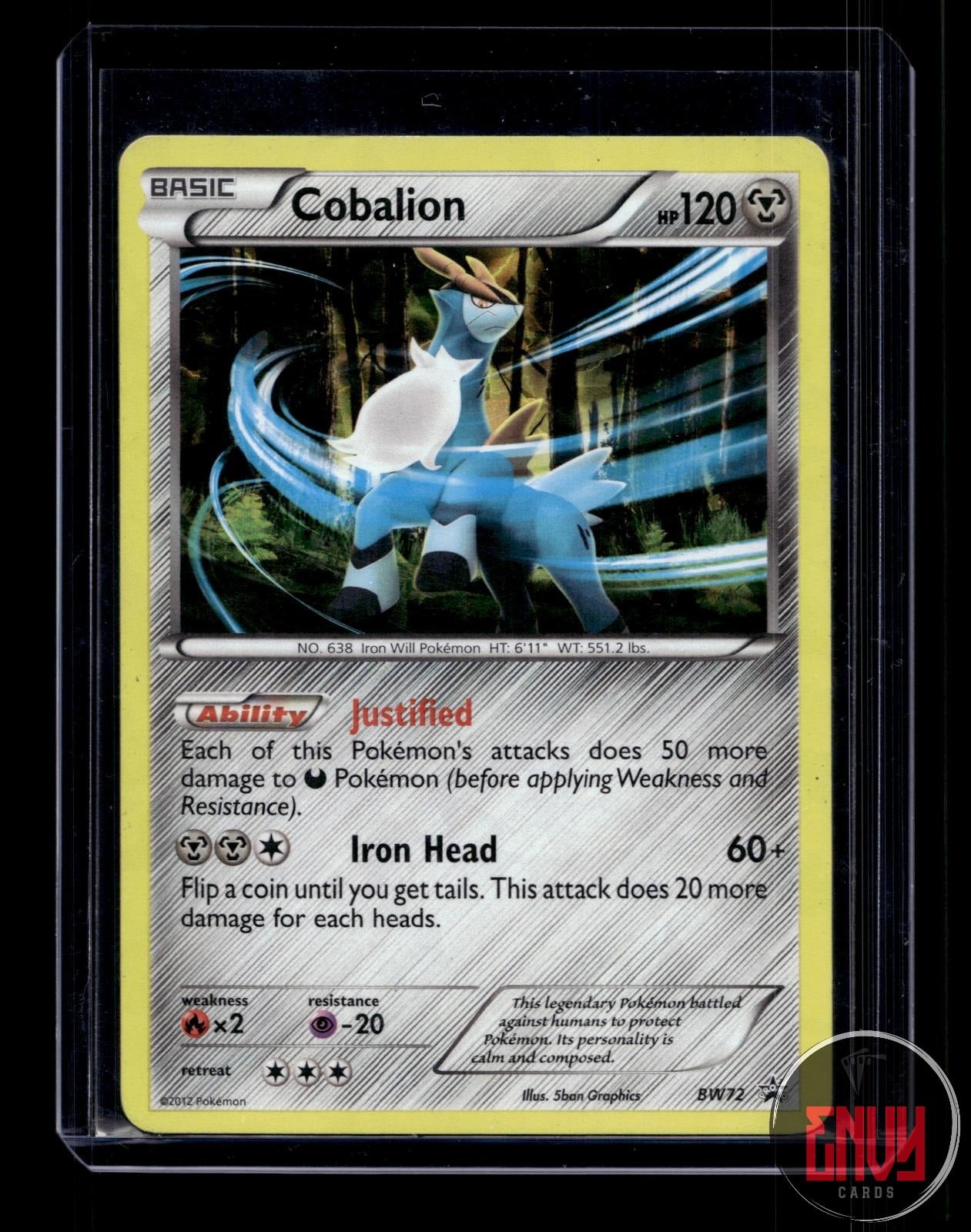 Cobalion Moderately Played BW72 Promo Black And White Promo Pokemon Holo