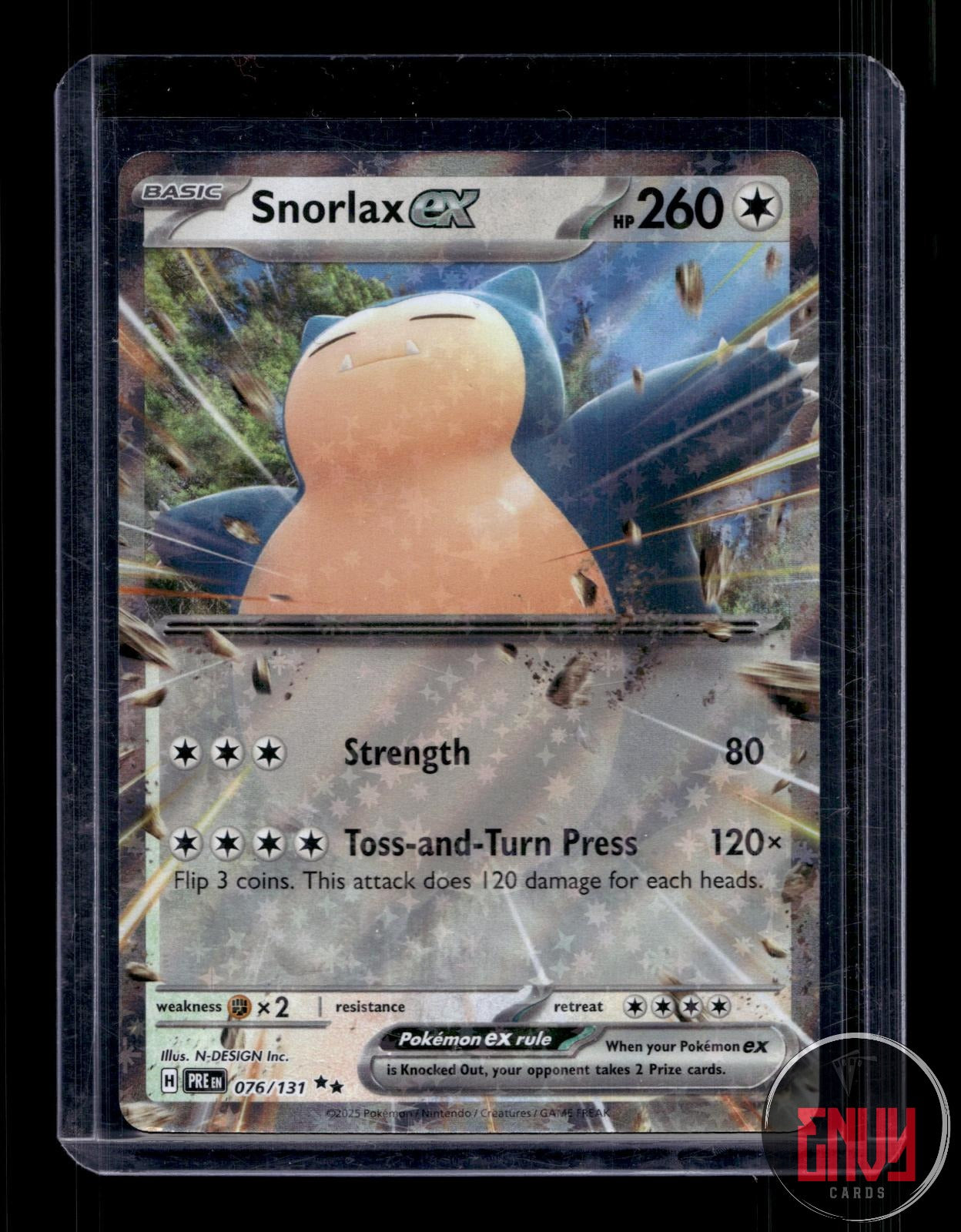 Snorlax ex Near Mint 076/131 Double Rare Prismatic Evolutions Pokemon Holo