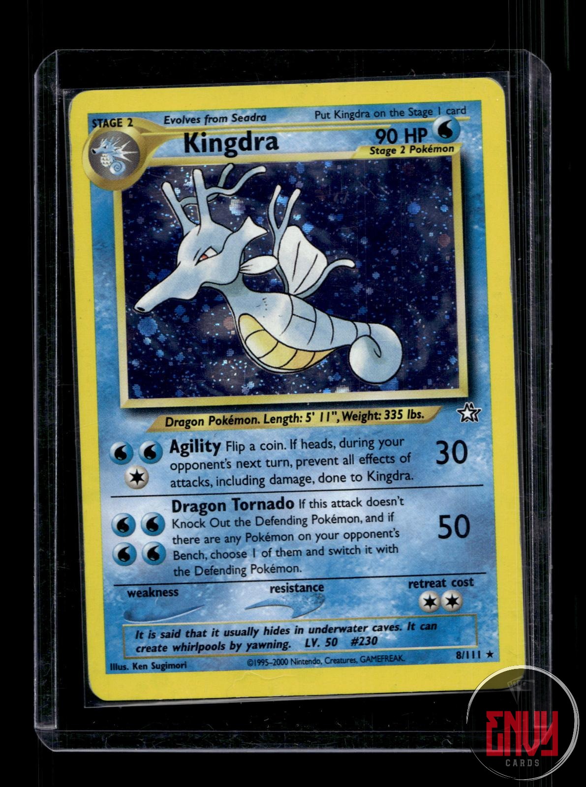 Kingdra Moderately Played 8/111 Rare Neo Genesis Pokemon Unlimited Holo