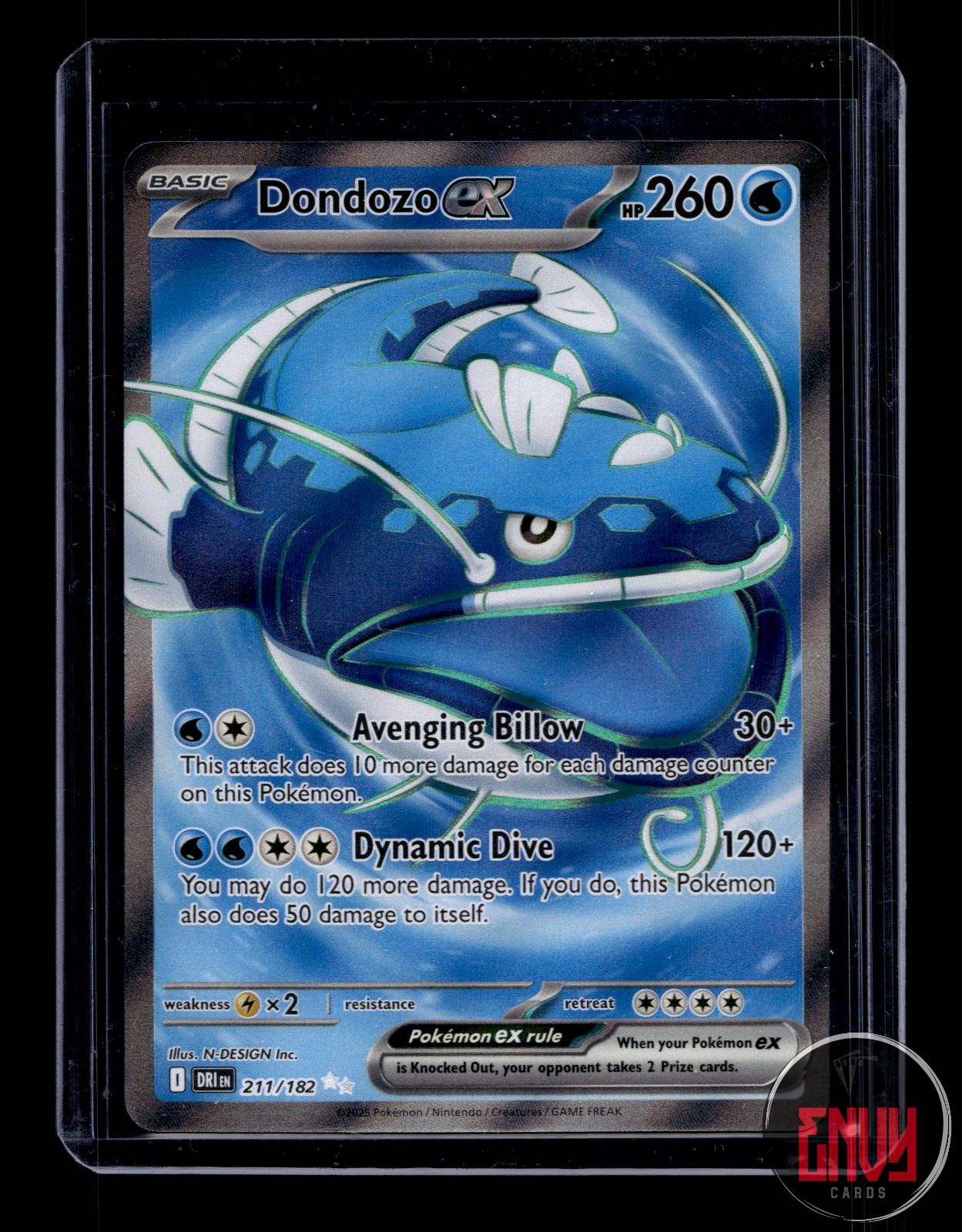 Dondozo ex Near Mint 211/182 Ultra Rare Destined Rivals Pokemon