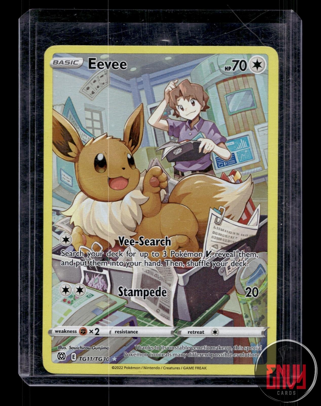Eevee LP TG11/TG30 Brilliant Stars Trainer Gallery Pokemon Holo