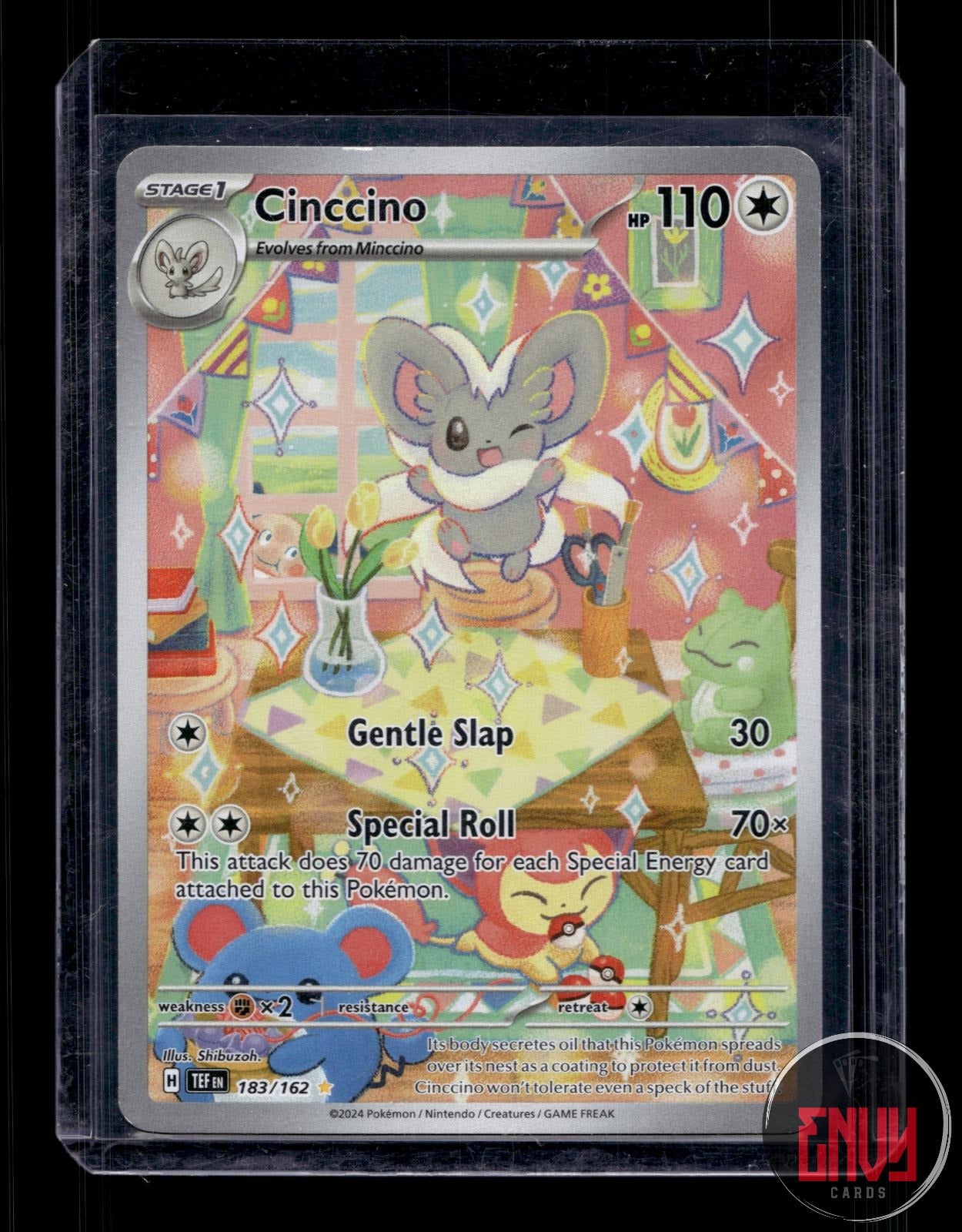 Cinccino Lightly Played 183/162 Illustration Rare Temporal Forces Pokemon Holo