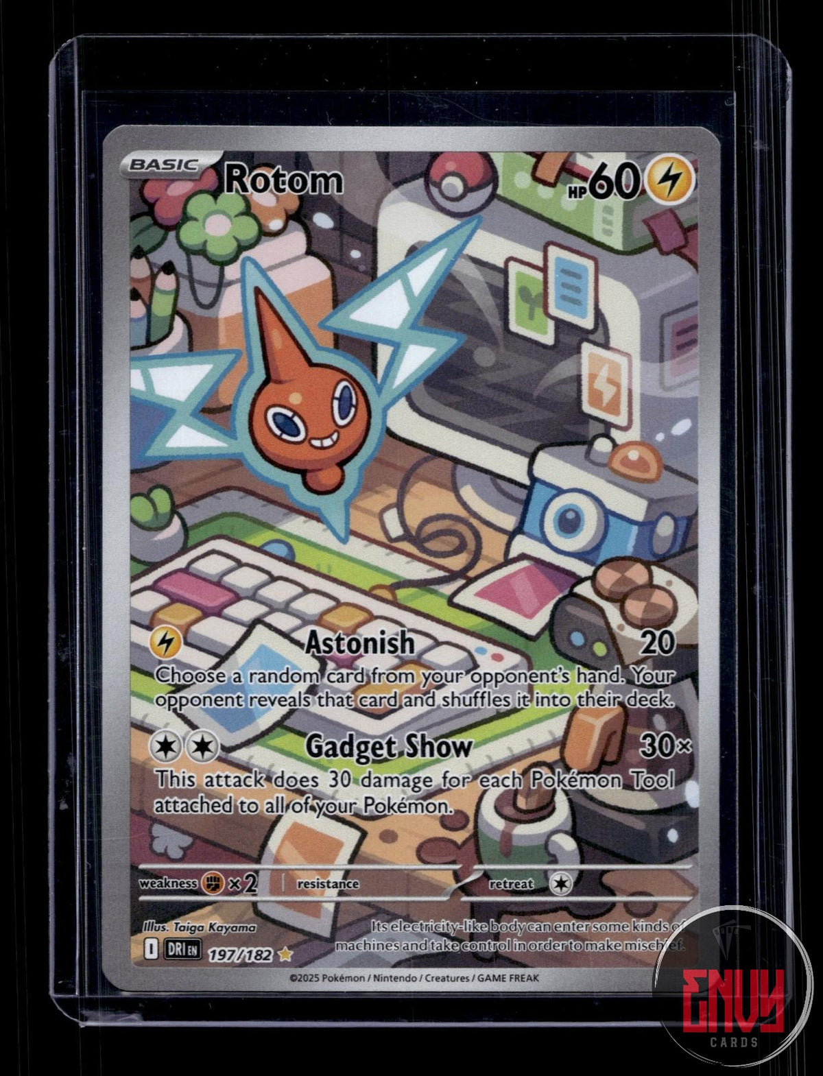 Rotom Near Mint 197/182 Illustration Rare Destined Rivals Pokemon Holo