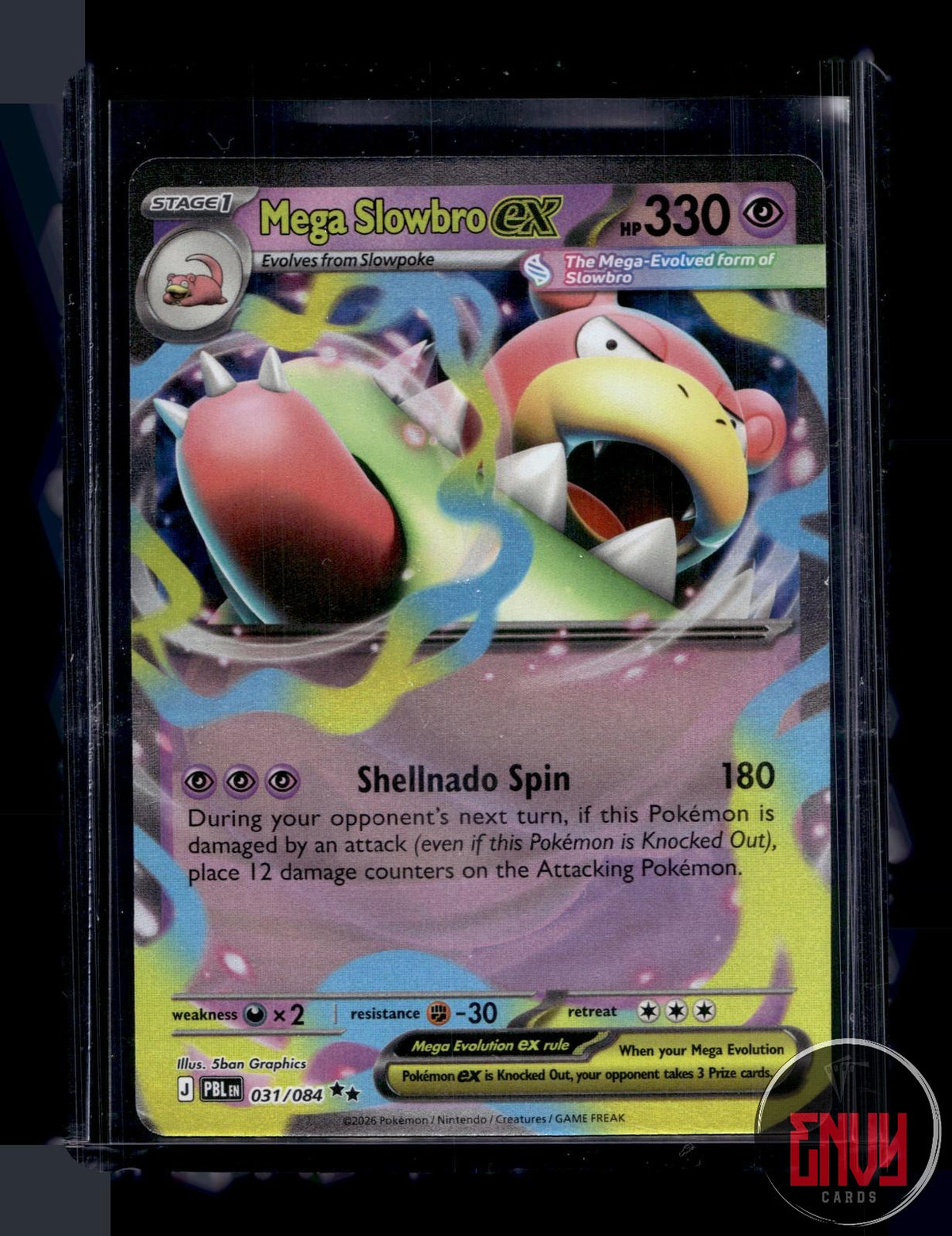 Mega Slowbro ex Near Mint 031/084 Double Rare Pitch Black Pokemon Holo