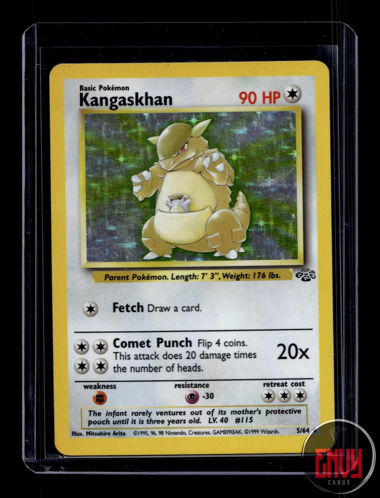 Kangaskhan Moderately Played 5/64 Rare Jungle Pokemon Unlimited Holo