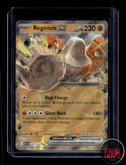 Regirock ex Near Mint 107/217 Double Rare Ascended Heroes Pokemon