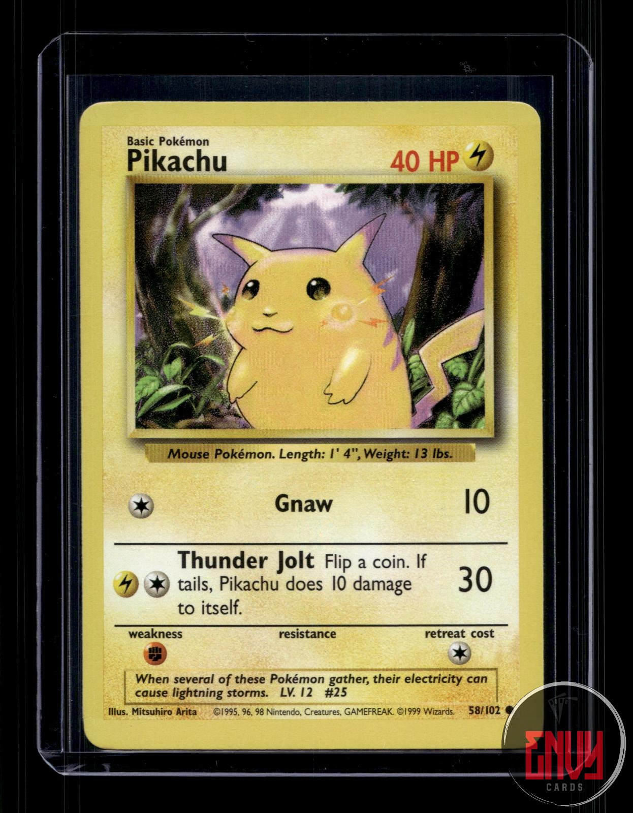 Pikachu Near Mint 58/102 Common Base Set Unlimited Pokemon