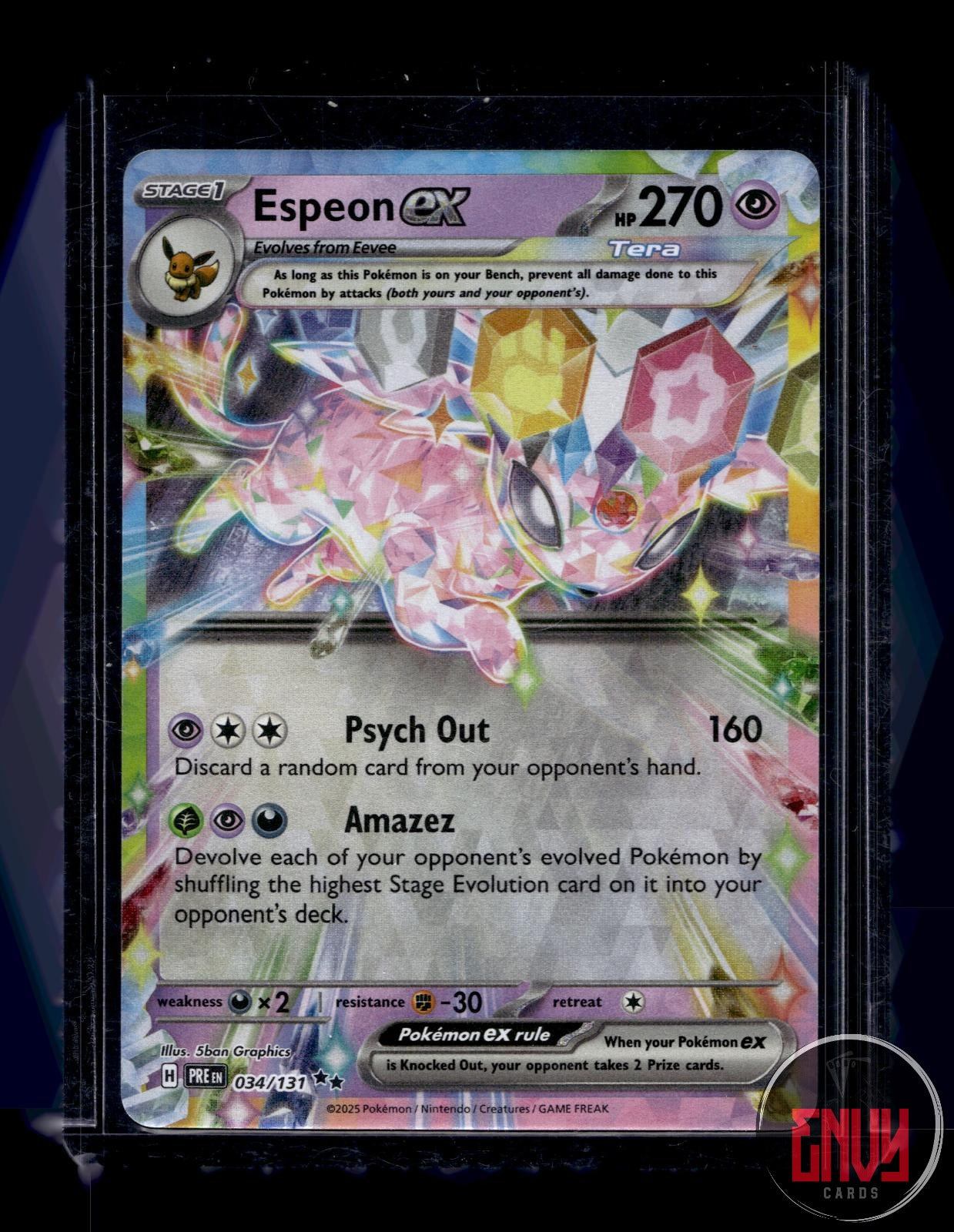 Espeon ex Near Mint 034/131 Double Rare Prismatic Evolutions Pokemon