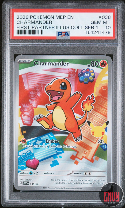 Charmander 038 First Partner Illustration Collection Series 1 Pokemon PSA 10