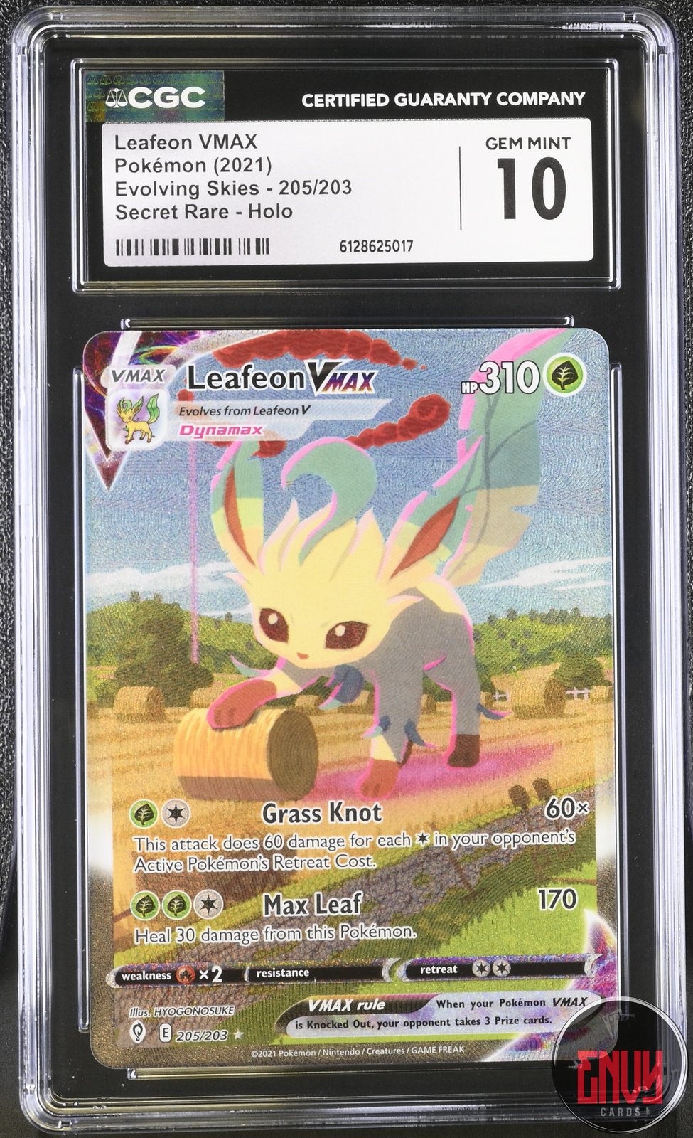Leafeon Vmax 205/203 Secret Rare Holo Evolving Skies Pokemon CGC 10 Gem Mint