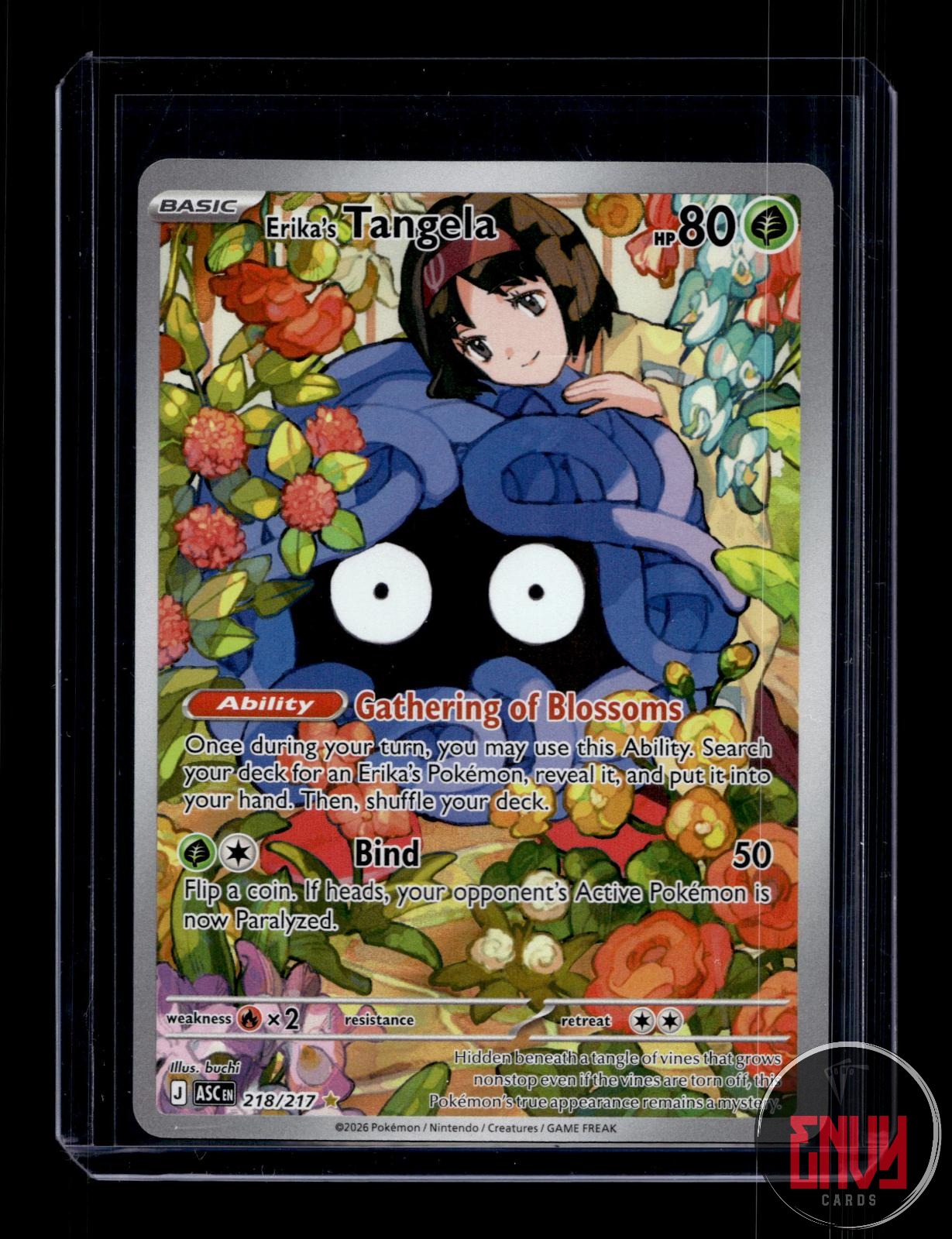 Erika's Tangela Near Mint 218/217 Illustration Rare Ascended Heroes Pokemon Holo