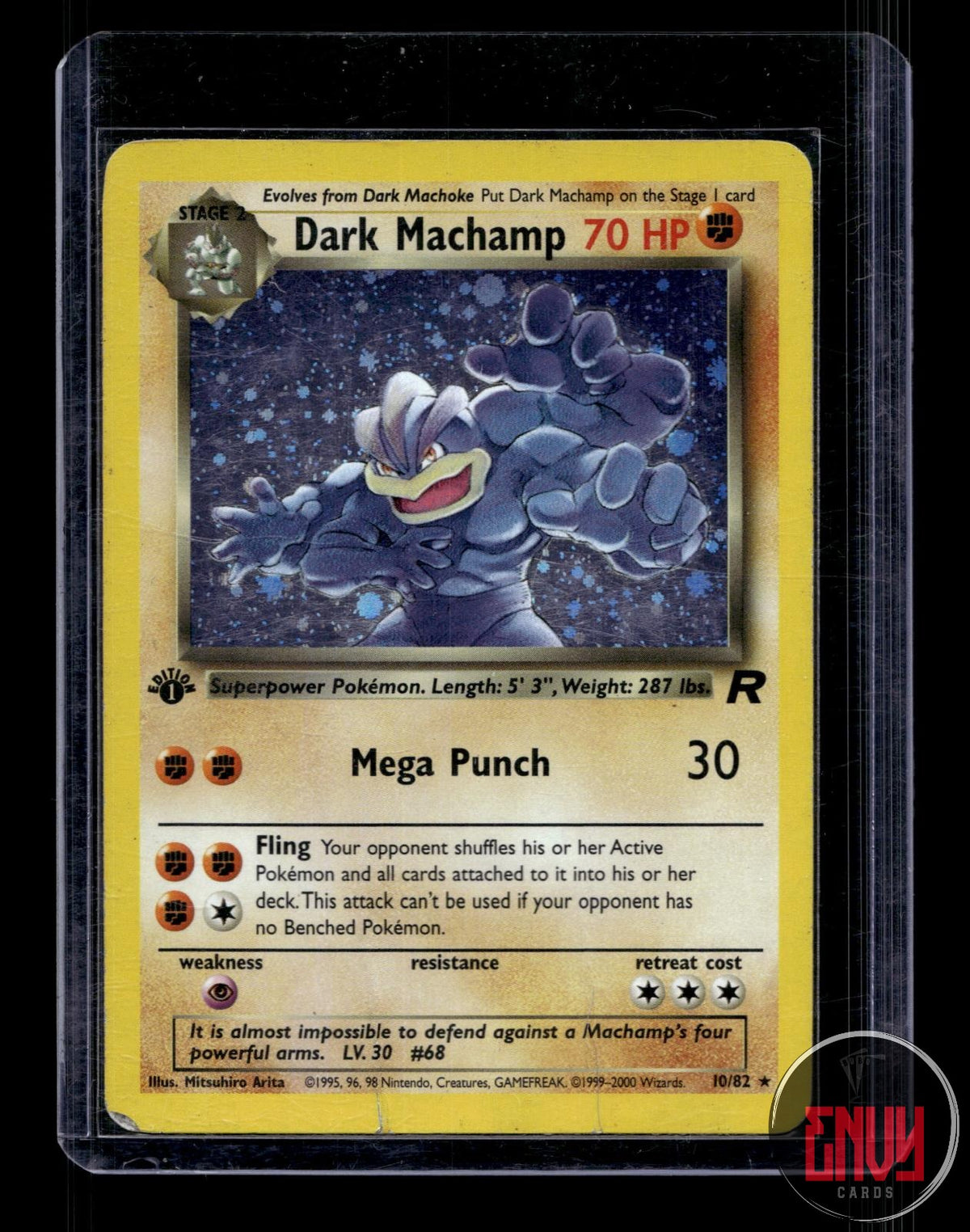 Dark Machamp DMG 10/82 R Team Rocket Pokemon Unlimited Holo