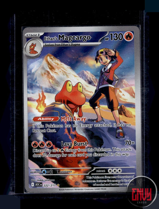 Ethan's Magcargo Near Mint 222/217 Illustration Rare Ascended Heroes Pokemon