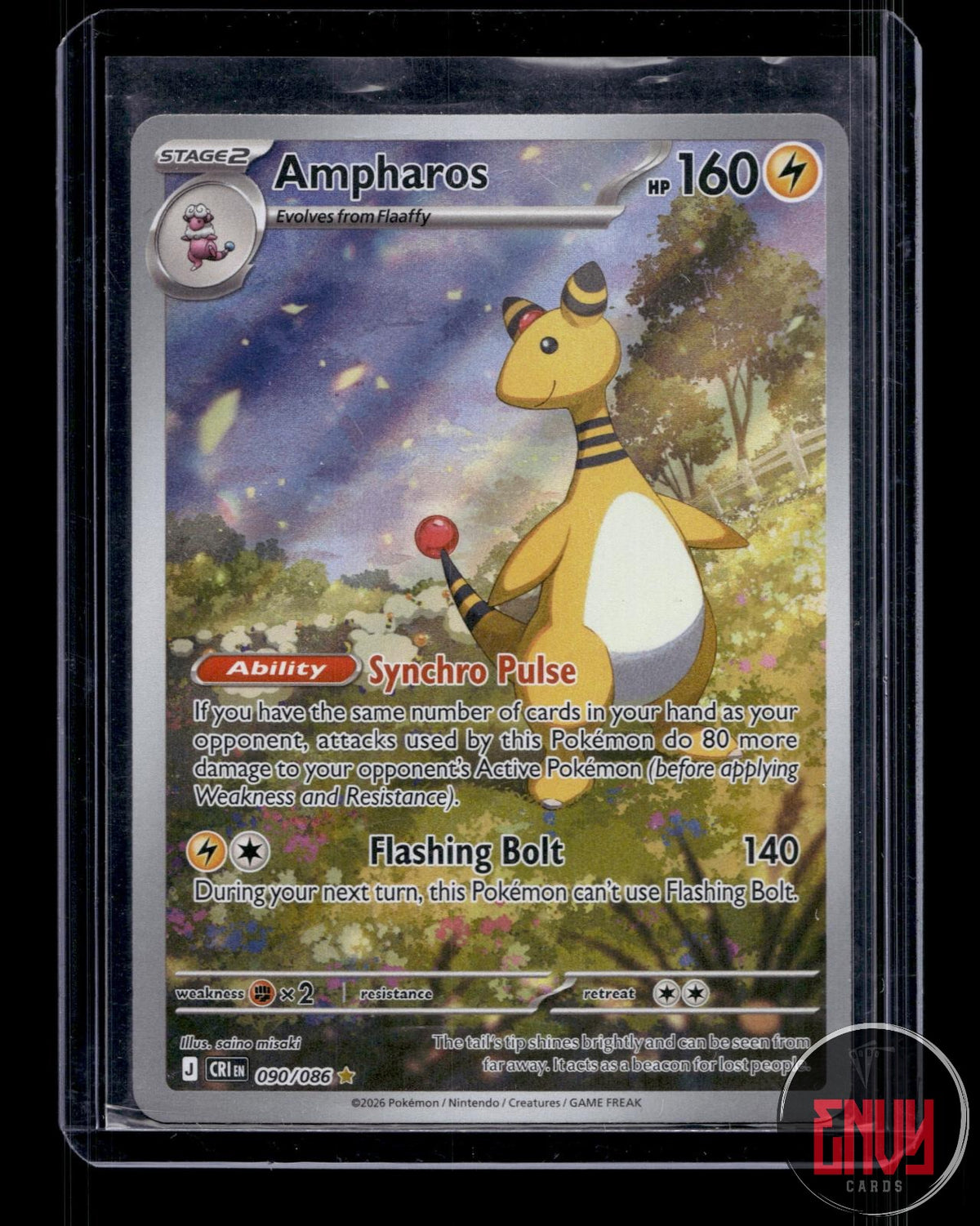 Ampharos NM 090/086 IR Chaos Rising Pokemon Holo