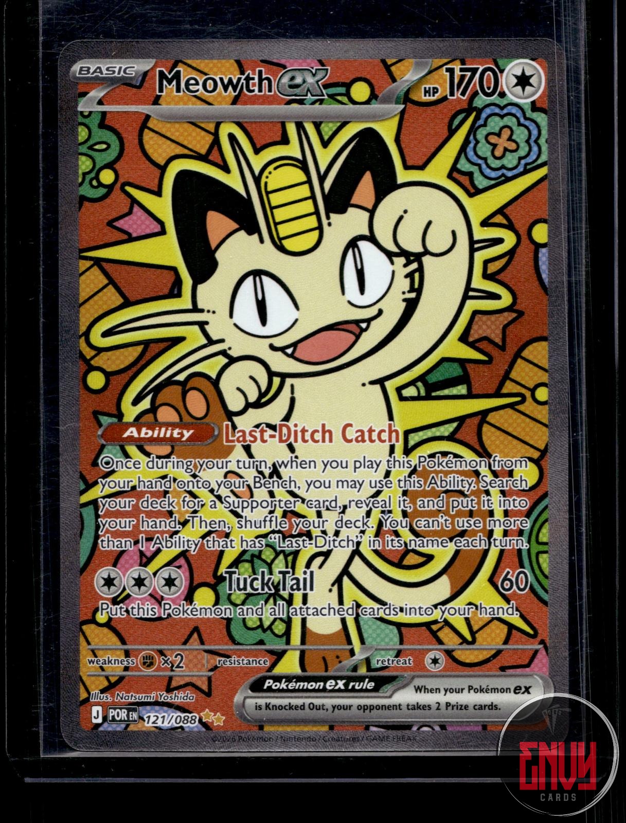 Meowth ex Near Mint 121/088 Special Illustration Rare Perfect Order Pokemon Holo