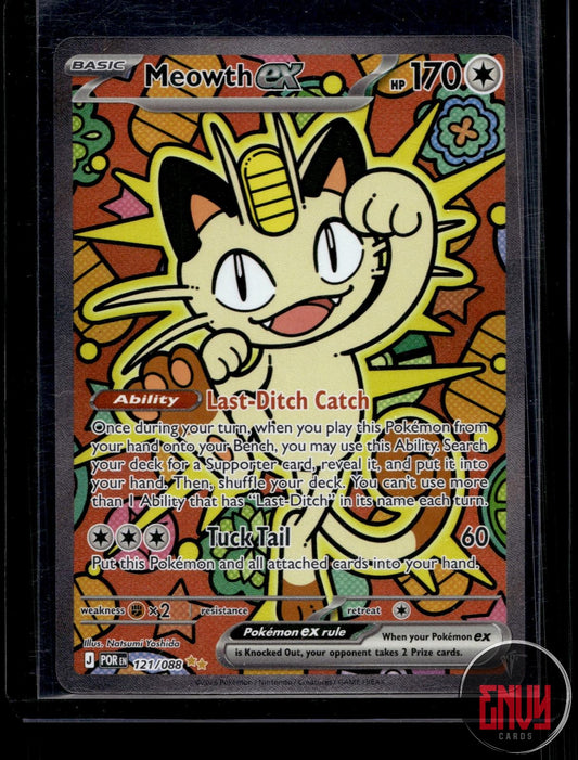 Meowth ex Near Mint 121/088 Special Illustration Rare Perfect Order Pokemon Holo