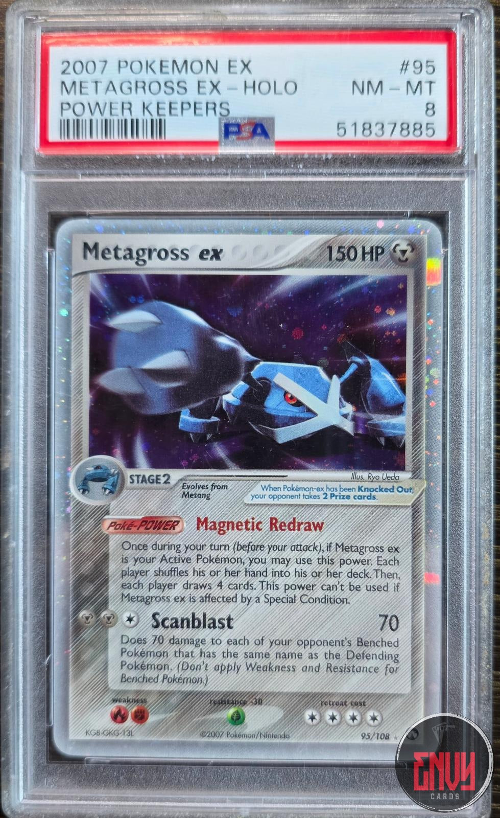 Metagross EX Holo 95/108 Power Keepers Pokemon PSA 8 Nm-Mt