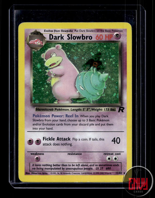Dark Slowbro Heavily Played 12/82 Rare Team Rocket Pokemon Unlimited Holo