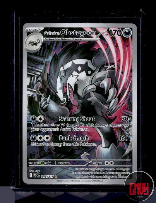 Galarian Obstagoon LP 245/217 Illustration Rare Ascended Heroes Pokemon