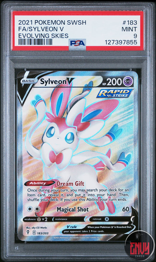 Sylveon V 183/203 Evolving Skies Pokemon PSA 9 Mint