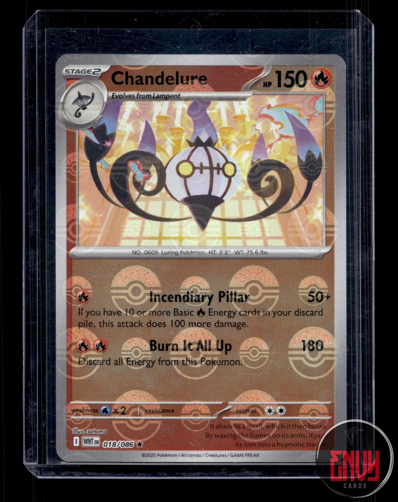Chandelure (Poke Ball Pattern) NM 018/086 Rare SV: White Flare Pokemon Holo