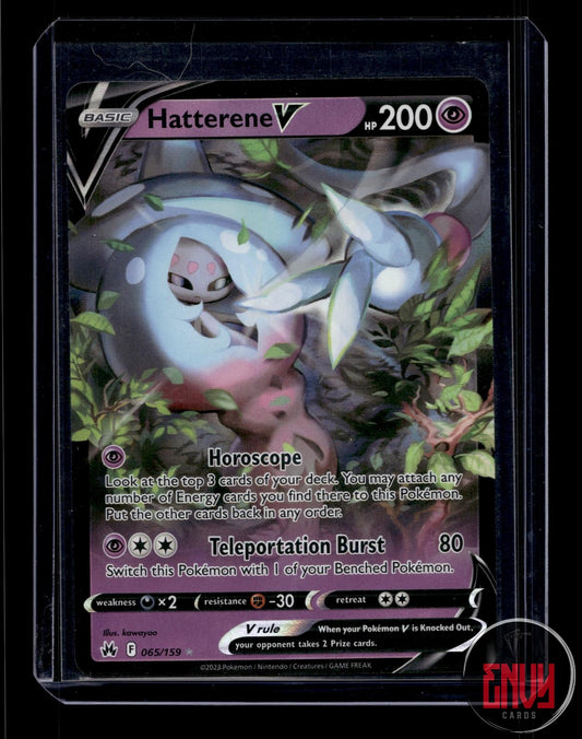 Hatterene V Near Mint 065/159 V Rare Crown Zenith Pokemon