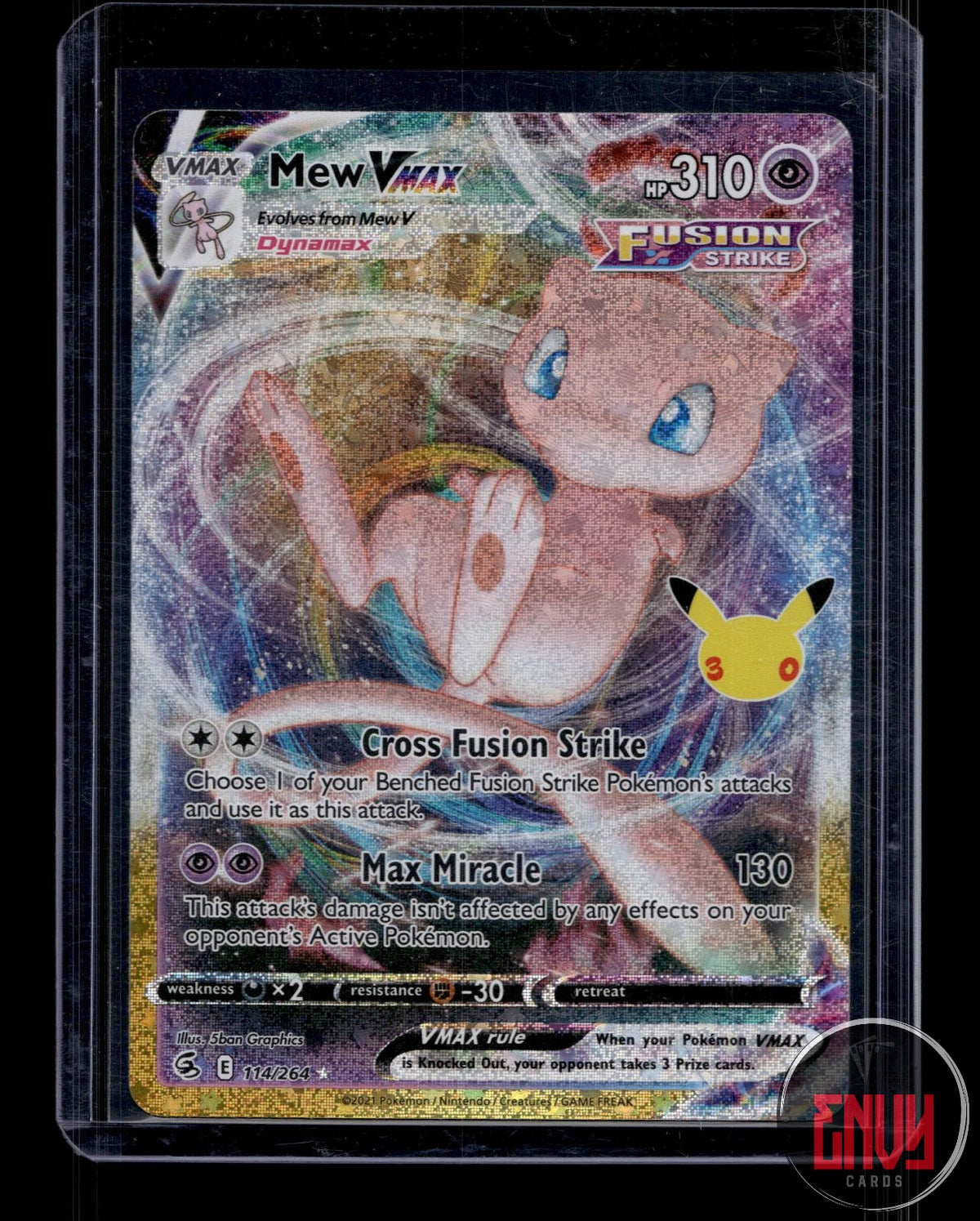 Mew VMAX NM 114/264 ME: 30th Celebration Classic Collection Pokemon Holo