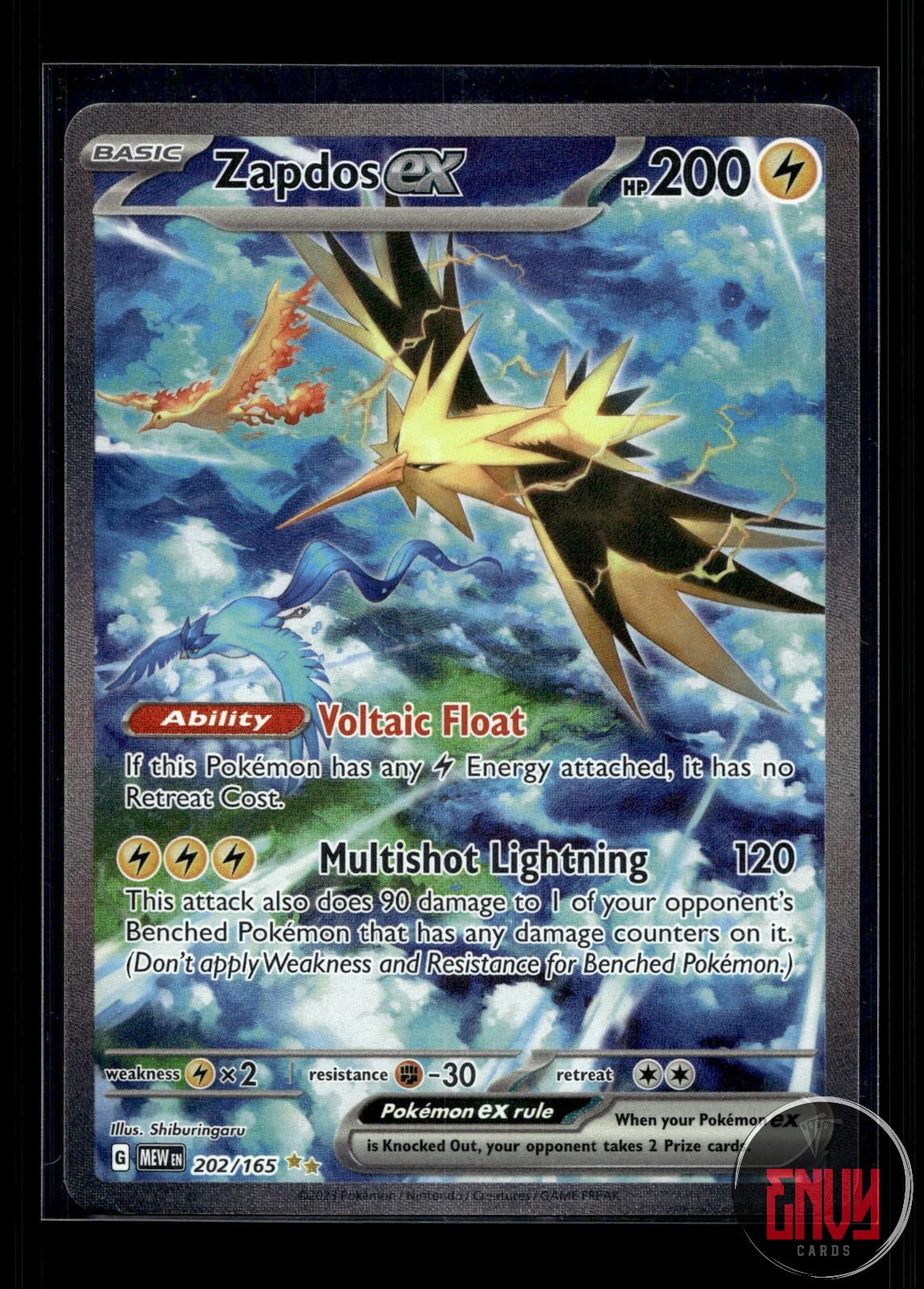 Zapdos ex NM 202/165 SIR 151 Pokemon Holo