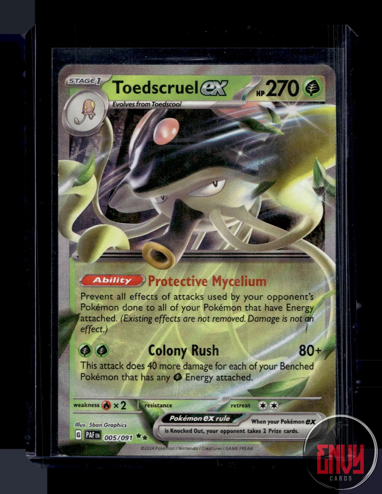 Toedscruel ex Near Mint 005/091 Double Rare Paldean Fates Pokemon