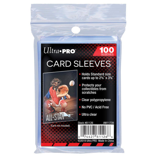 Ultra Pro 100 Pcs Soft Card Sleeves, 2 5/8 x 3 5/8-Inches Penny Sleeves