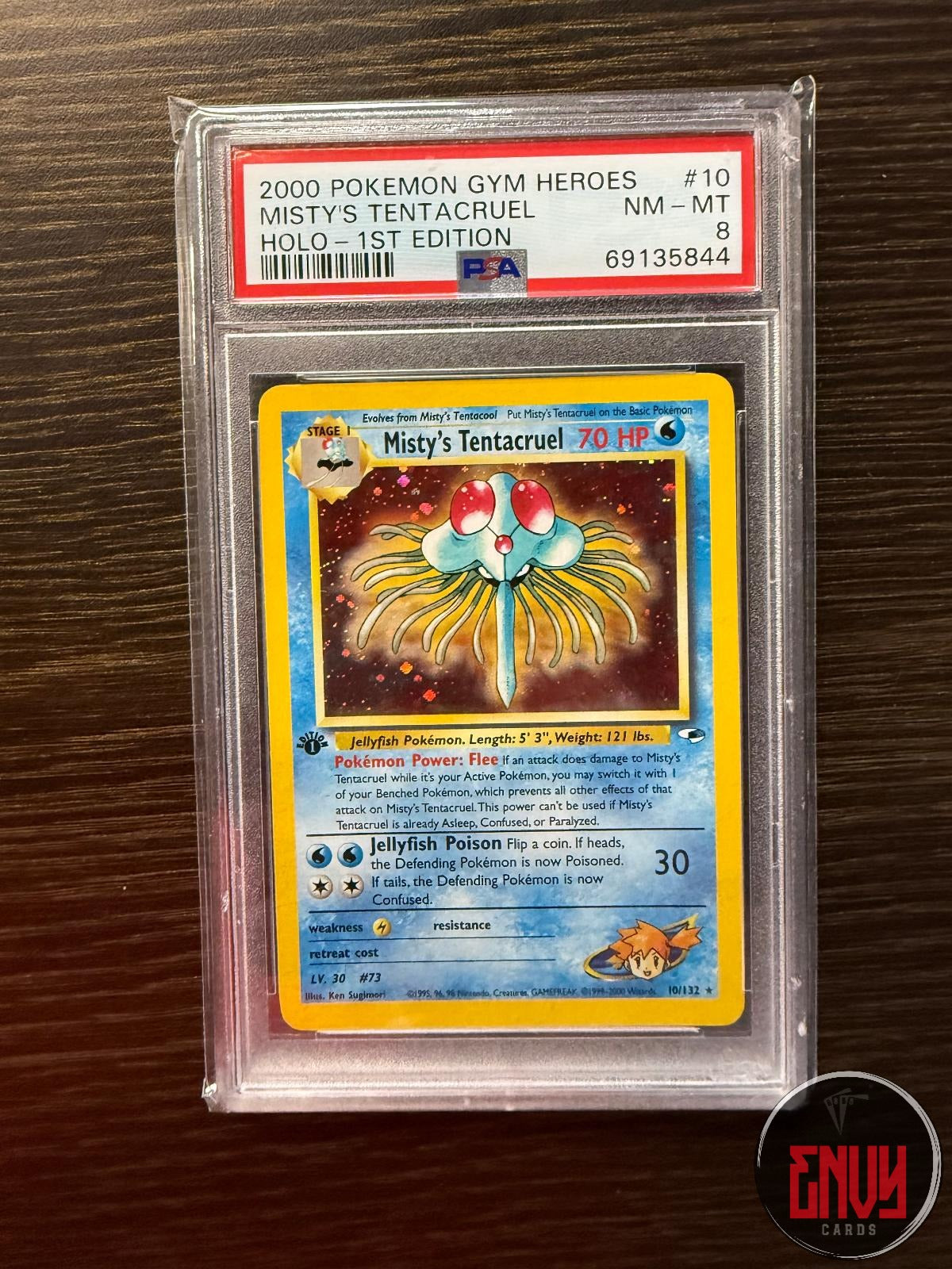 Misty's Tentacruel 10/132 Holo 1st Edition Gym Heroes Pokemon PSA 8