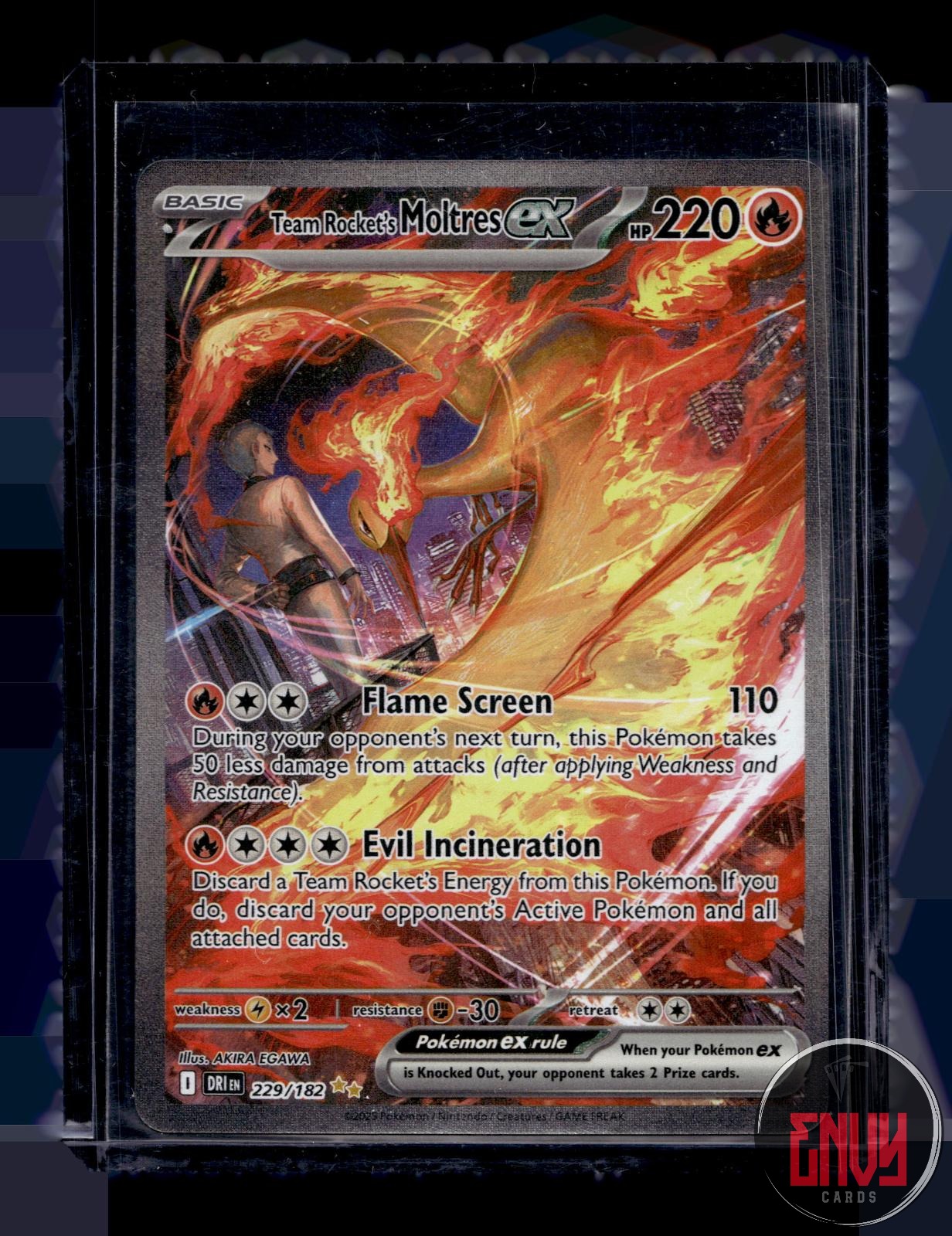 Team Rocket's Moltres ex NM 229/182 Destined Rivals Pokemon Holo