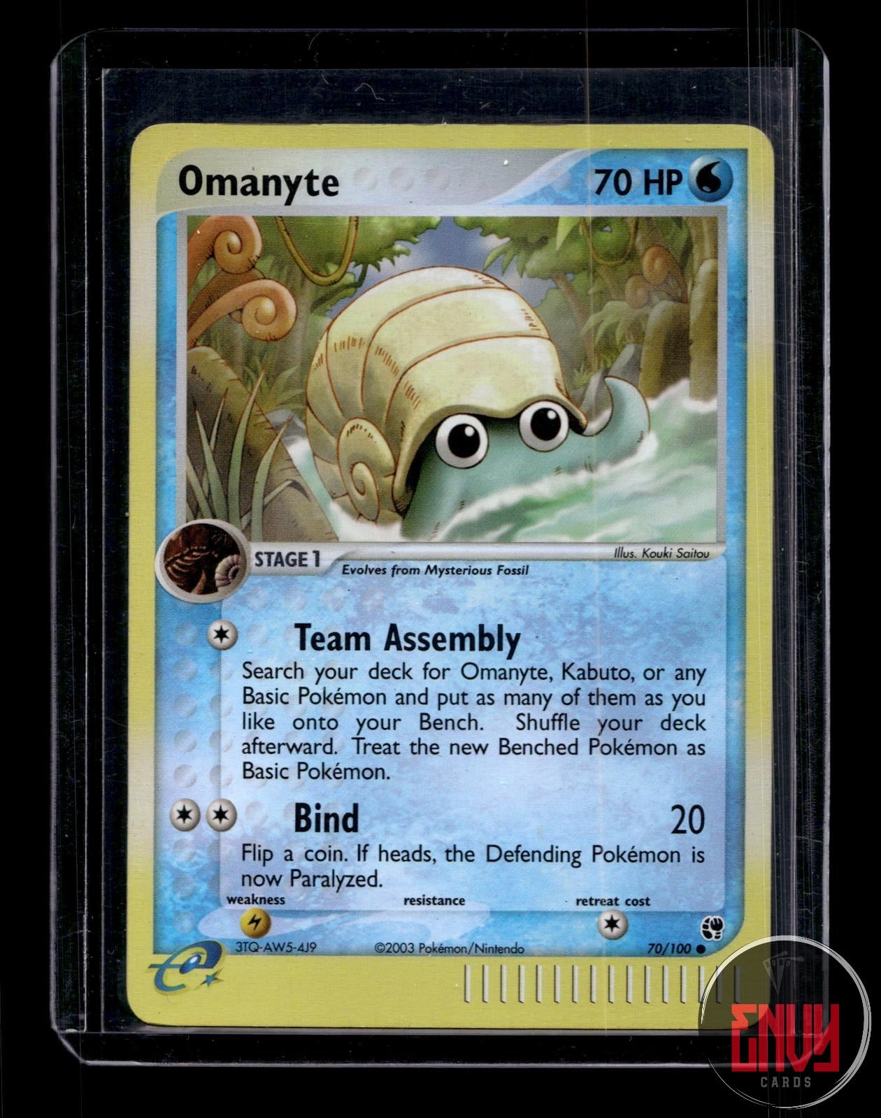 Omanyte Lightly Played 70/100 Common Sandstorm Pokemon Reverse Holo