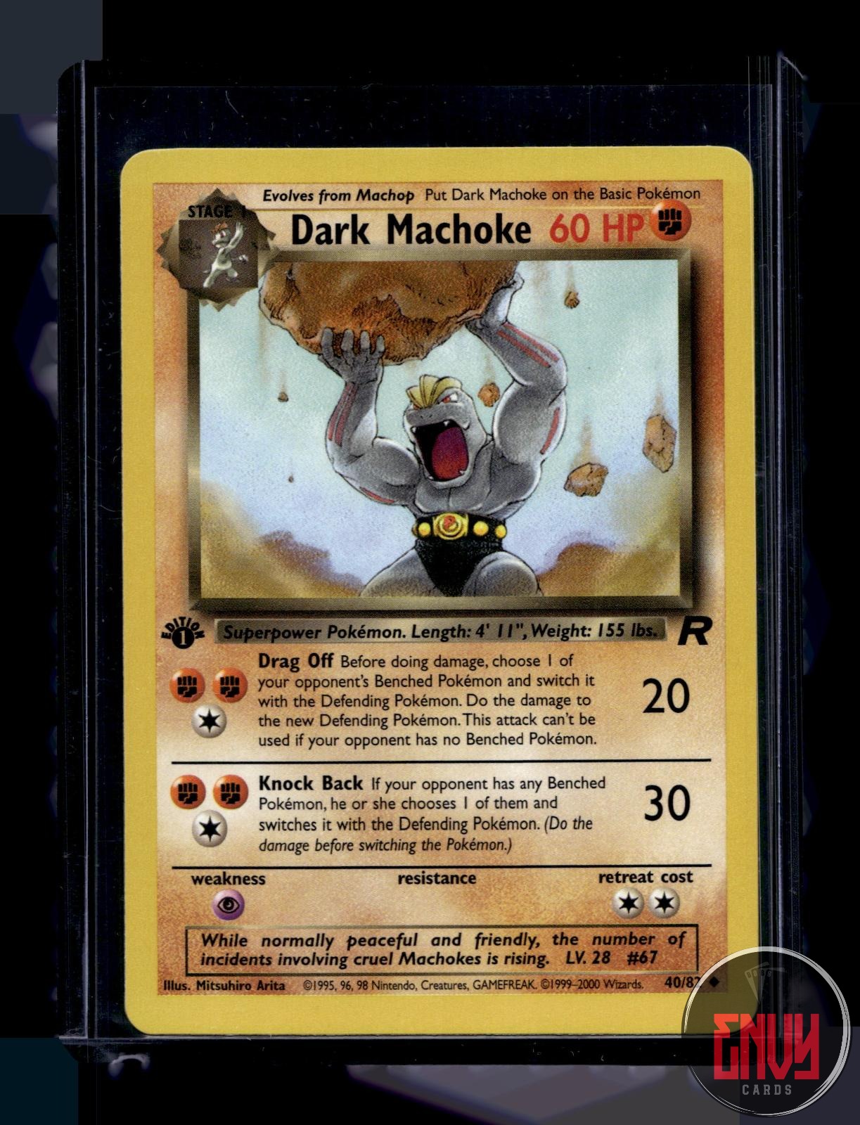 Dark Machoke Lightly Played 40/82 Uncommon Team Rocket Pokemon 1st Edition