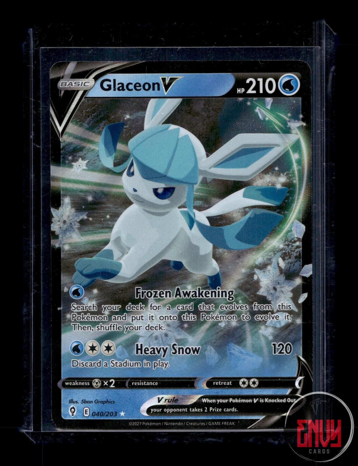 Glaceon V Near Mint 040/203 V Rare Evolving Skies Pokemon