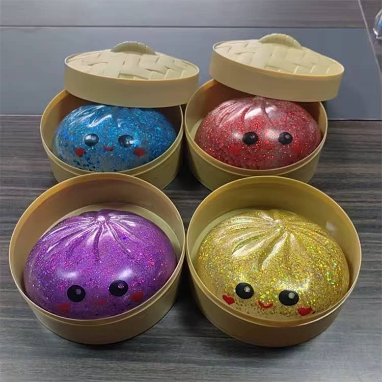 Glitter Squishy Bun Mystery Blind Pack –Assorted Stress Toys