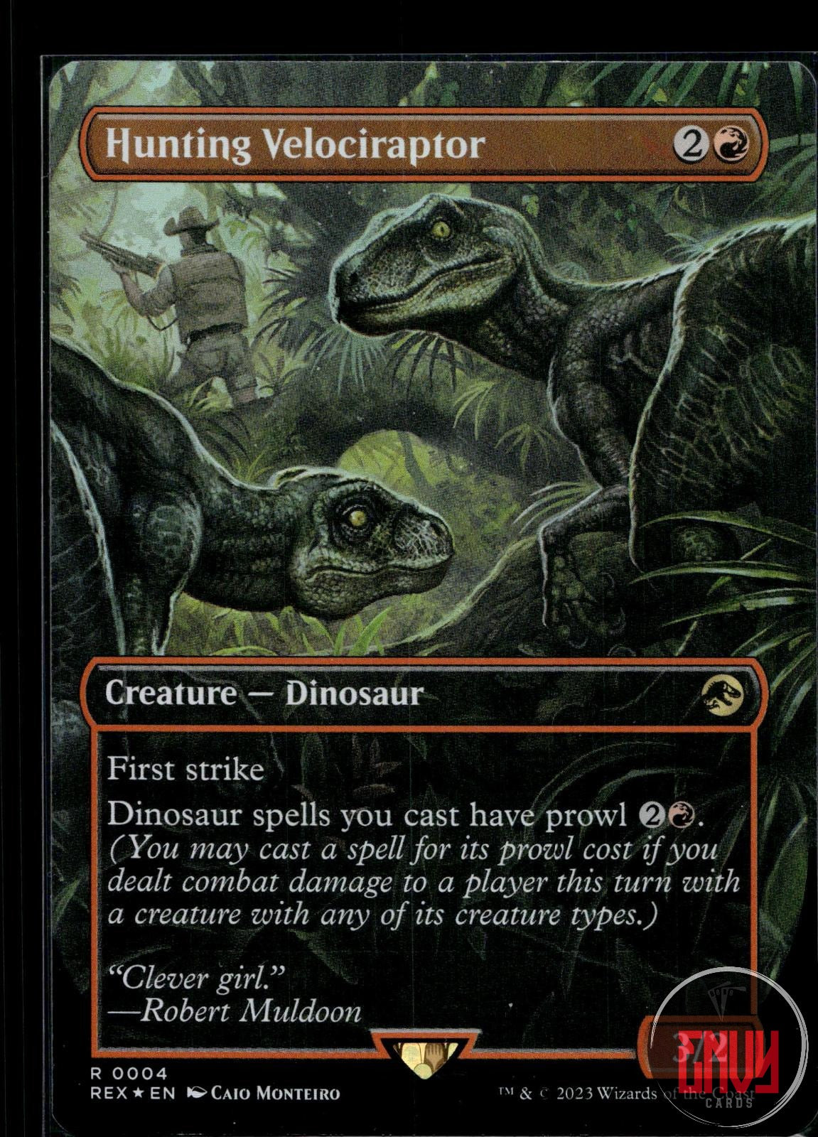 Hunting Velociraptor (Borderless) NM 4 REX Foil