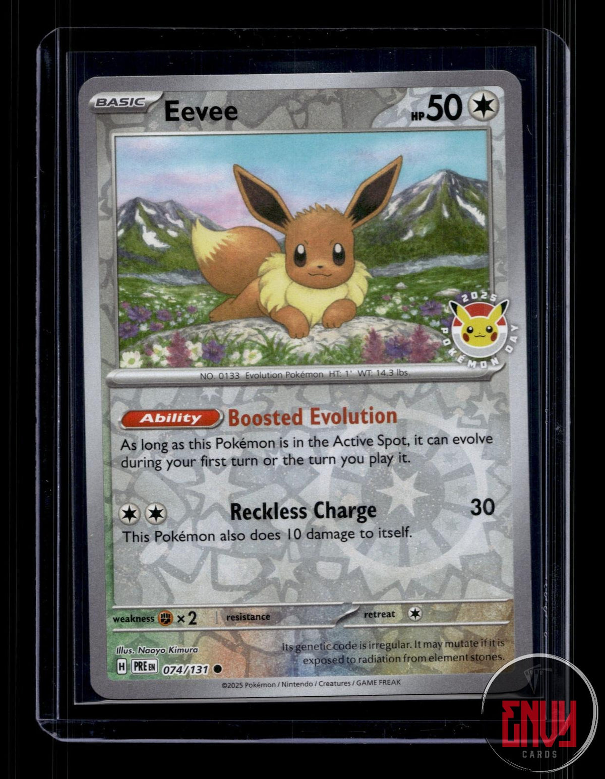 Eevee (Pokemon Day 2025) (Reverse Cosmos Holo) NM 074/131 MCAP Pokemon