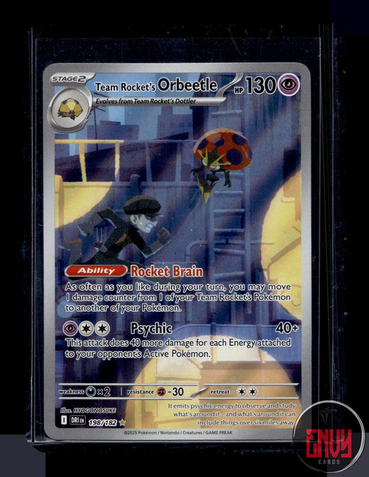 Team Rocket's Orbeetle NM 198/182 Illustration Rare Destined Rivals Pokemon