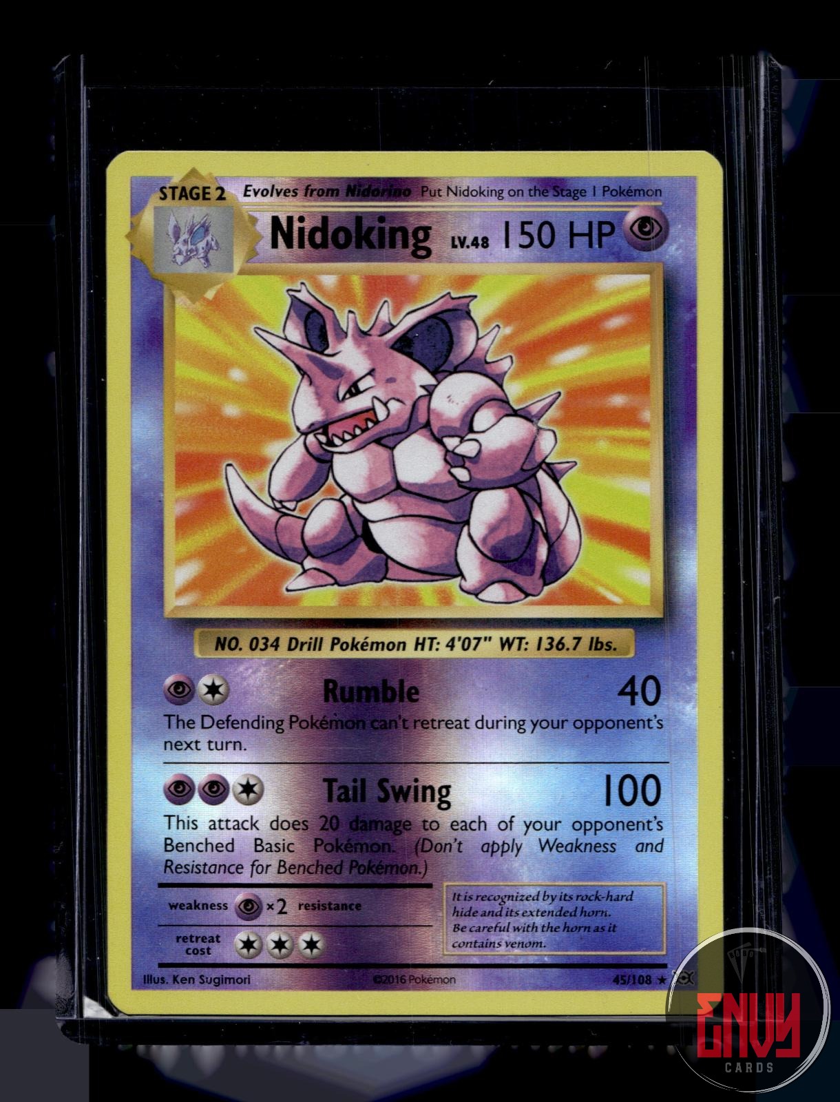 Nidoking Lightly Played 45/108 Rare Evolutions Pokemon Reverse Holo