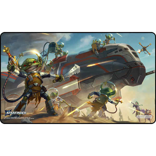 GameHead-Playmat: Black Stitched- Goblin Starship