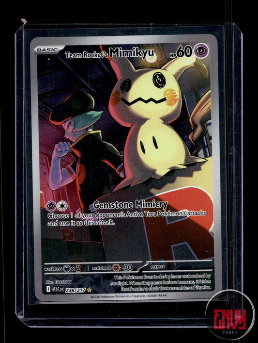 Team Rocket's Mimikyu NM 238/217 Illustration Rare Ascended Heroes Pokemon