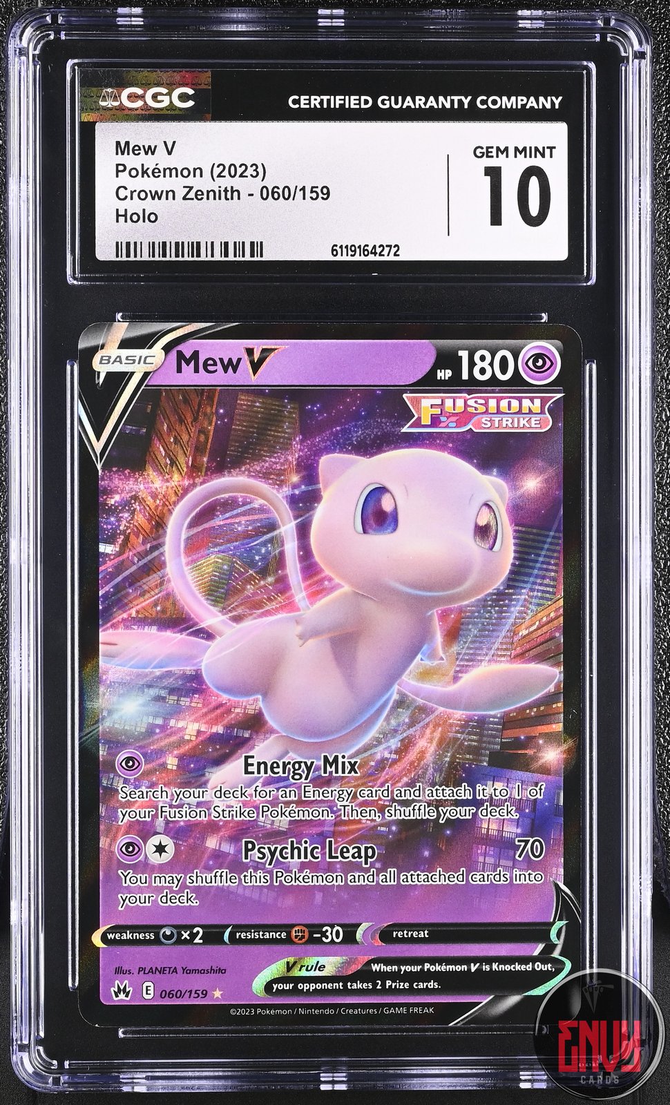 Mew V 060/159 Holo Crown Zenith Pokemon CGC 10 Gem Mint