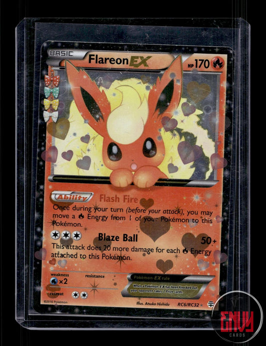 Flareon EX Moderately Played RC6/RC32 EX Rare Generations Pokemon Holo