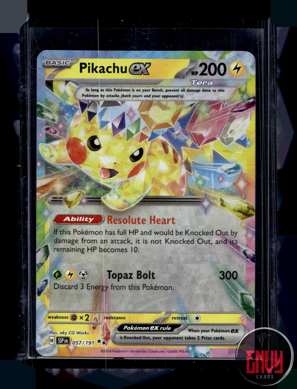 Pikachu ex Near Mint 057/191 Double Rare Surging Sparks Pokemon Holo